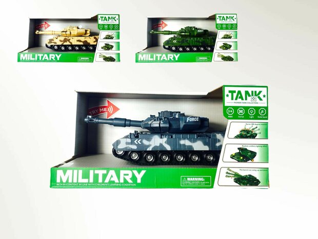 Speelgoed- tank - oorlog - Military tank 1:14 met licht en tank geluid 