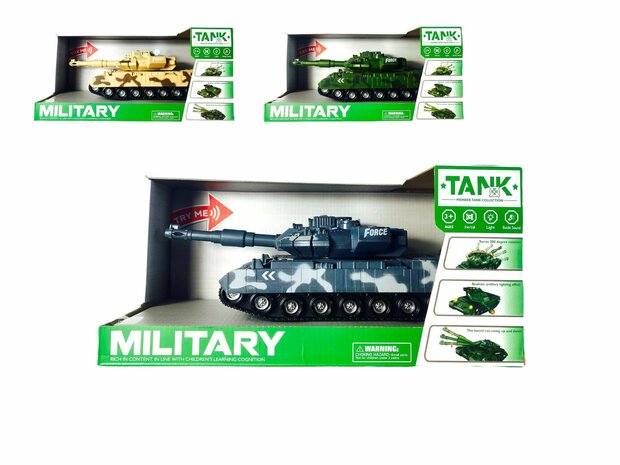 Speelgoed- tank - oorlog - Military tank 1:14 met licht en tank geluid 