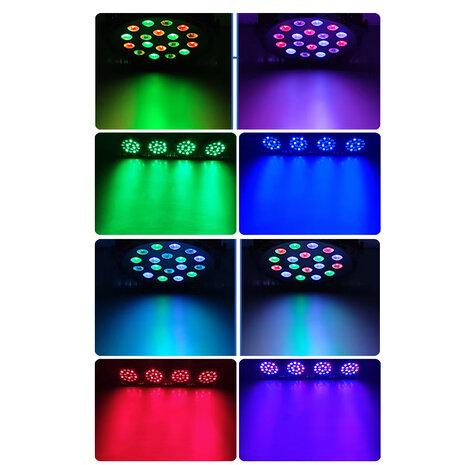 LED par light - 18 LED - disco licht - incl. afstandsbediening - Dmx 512 - RGB