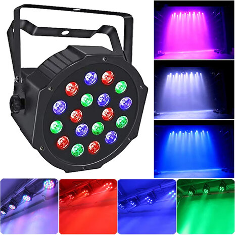 LED par light - 18 LED - disco licht - incl. afstandsbediening - Dmx 512 - RGB