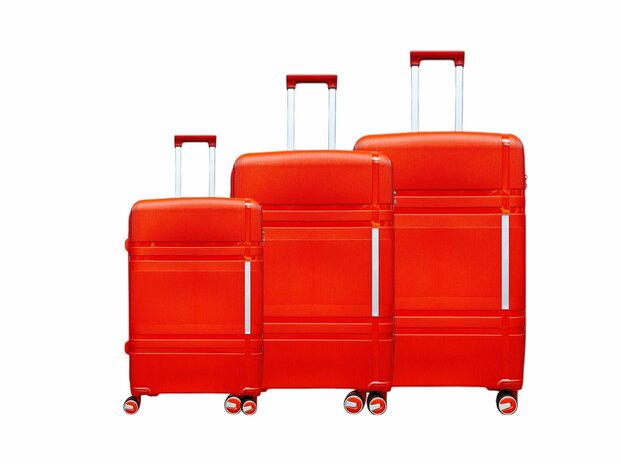 Luxe Kofferset - Trolleyset 3-delig - PP silicone reiskoffer - Rood