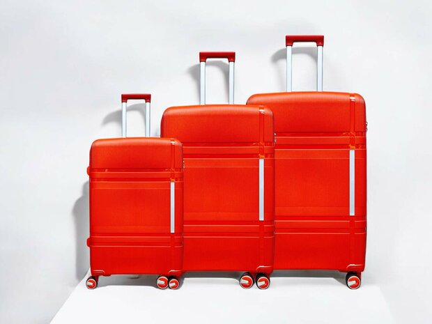 Luxe Kofferset - Trolleyset 3-delig - PP silicone reiskoffer - Rood