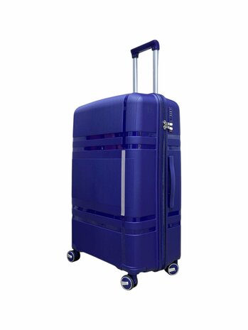 Luxe Kofferset - Trolleyset 3-delig - PP silicone reiskoffer - donkerblauw