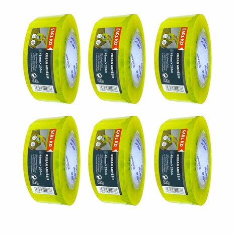 Verpakkingstape gele transparant 48mm X 200m -Plakband-