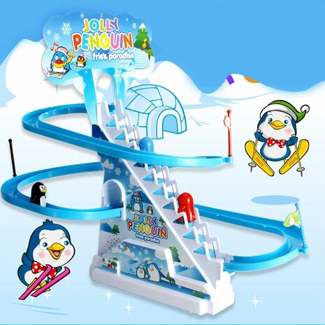 Penguin Race glijbaan -  speelgoed  penguins jolly  - 42 CM