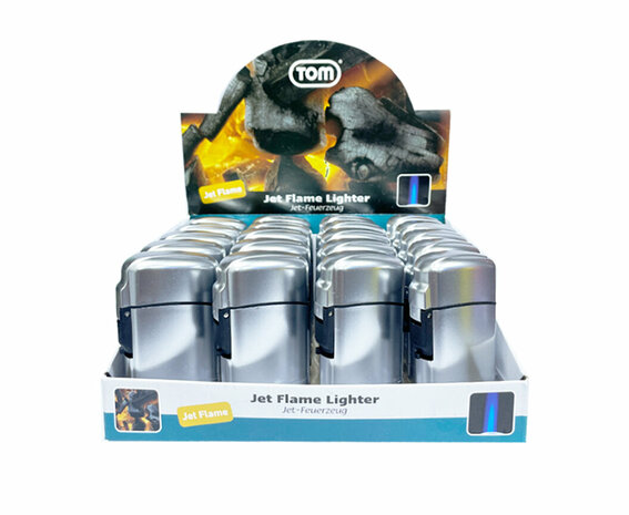 Turbo Aanstekers  Jet Flame - 20 stuks - bedrukbaar - Metallic Silver