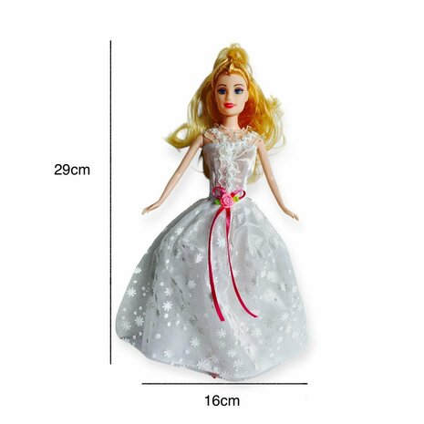 Prinsessen-pop met een leuke outfit en unieke stijl - Met prachtige galajurk 29CM