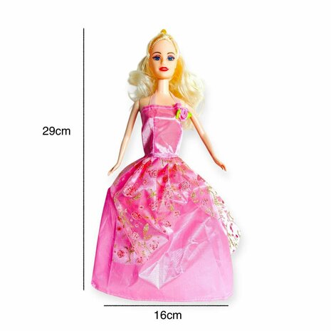 Prinsessen-pop met een leuke outfit en unieke stijl - Met prachtige galajurk 29CM