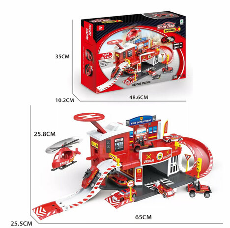 Brandweer Station Garage Set - 50 Delen - 65CM - Fire Sation 