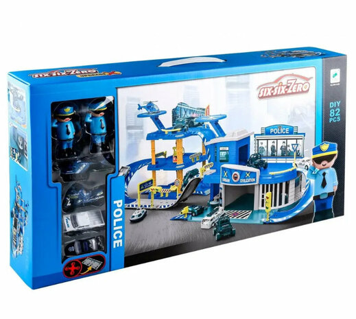 Politiebureau garage - 82-delig set 86.5CM Police Garage DIY Set - XXL 