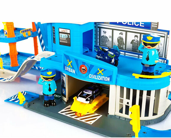 Politiebureau garage - 82-delig set 86.5CM Police Garage DIY Set - XXL 